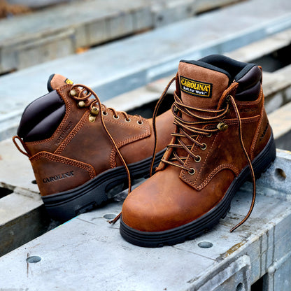 Carolina Boot Engineer 6" Steel Toe Waterproof Work Boot Dark Brown