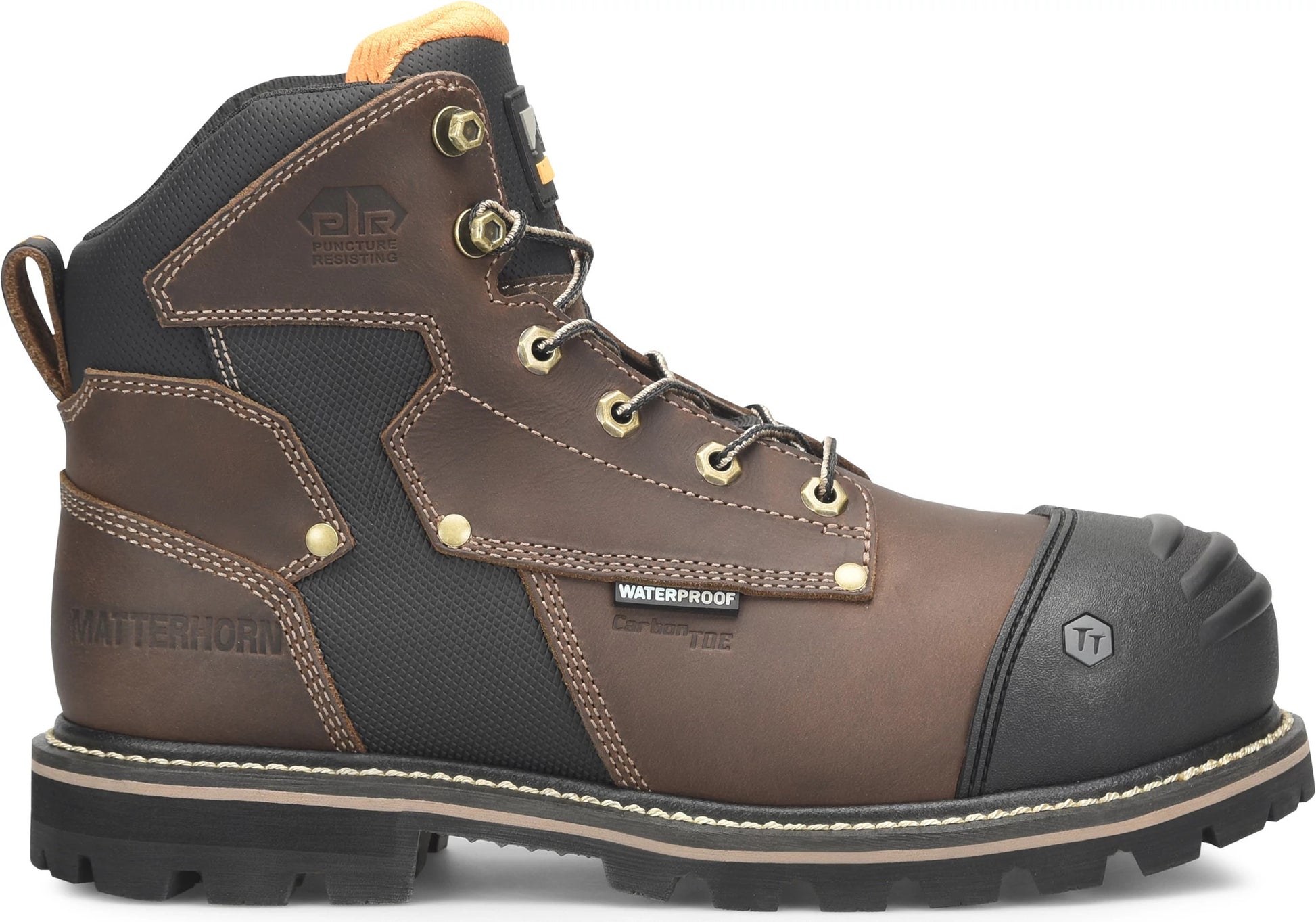 Carolina Boot Matterhorn I-Beam 6" Met Guard Carbon Composite Toe Waterproof Work Boot Dark Brown