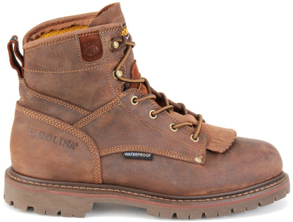 Carolina Boot 28 Series 6" Soft Toe Waterproof Work Boot Brown