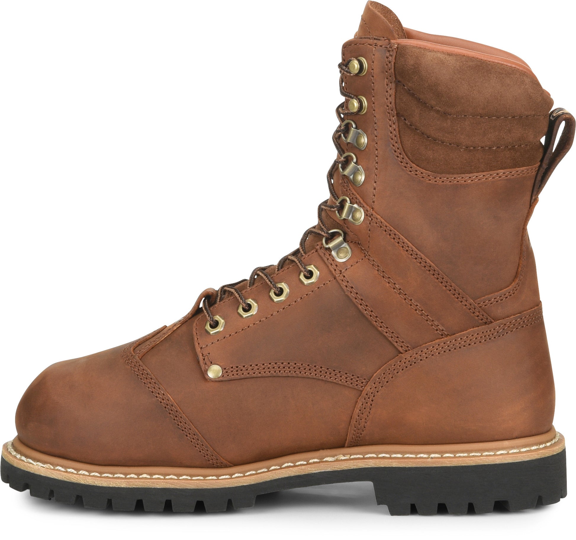 Carolina Boot Men’s 8” Waterproof Insulated Comp Toe Internal Met Guard Brown