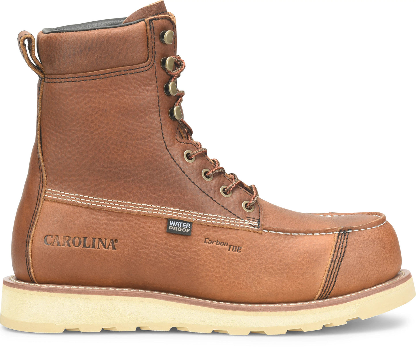 Carolina Boot Staple Gun 8" Carbon Comp Toe Waterproof Wedge Work Boot Tan