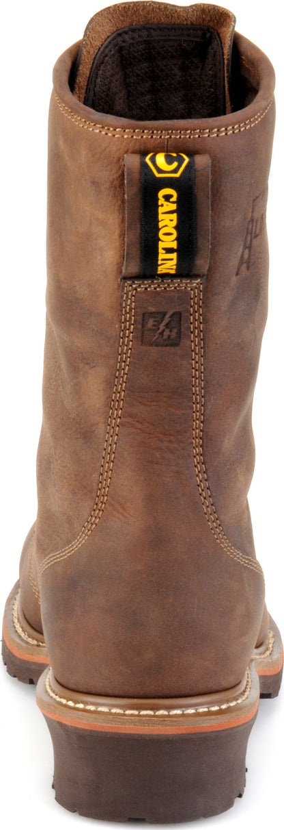 Carolina Boot Linesman 10" Soft Toe Waterproof Work Boot Dark Brown