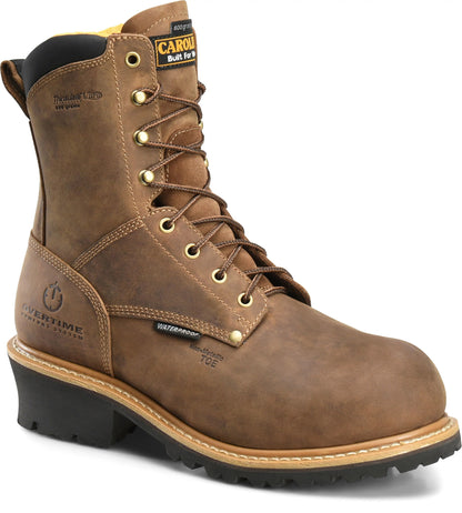 Carolina Boot Poplar 8" Comp Toe Insulated Waterproof Logger Dark Brown
