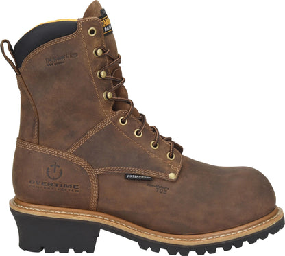 Carolina Boot Poplar 8" Comp Toe Insulated Waterproof Logger Dark Brown