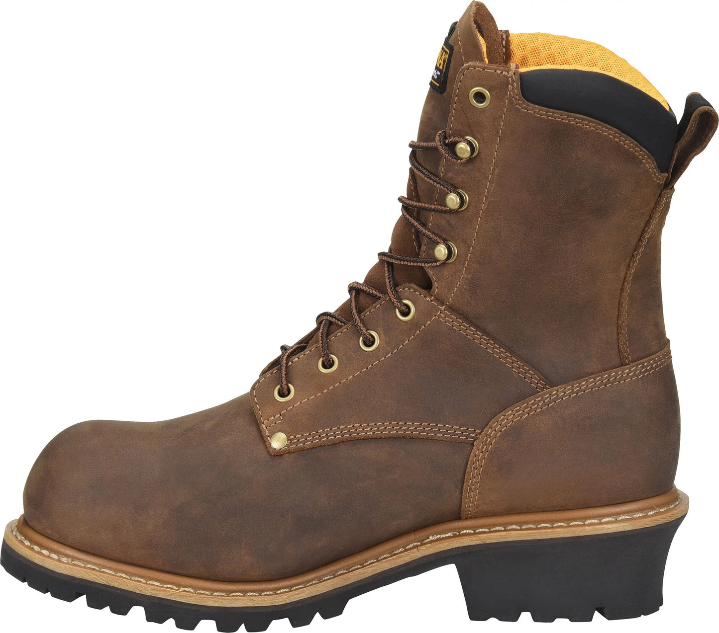 Carolina Boot Poplar 8" Comp Toe Insulated Waterproof Logger Dark Brown
