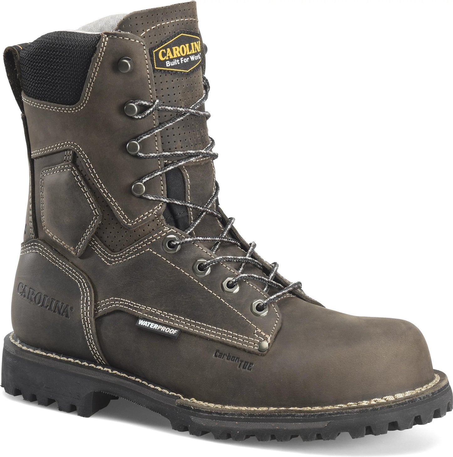 Carolina Boot Pitstop 8" Carbon Composite Toe Waterproof Work Boot Gray