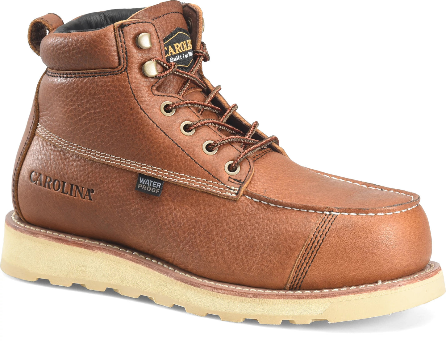 Carolina Boot Staple Gun 6" Soft Toe Wedge Work Boot Tan