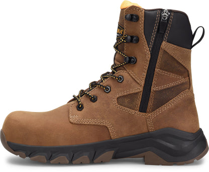 Carolina Boot Subframe 8" Comp Toe Side Zip Dark Brown
