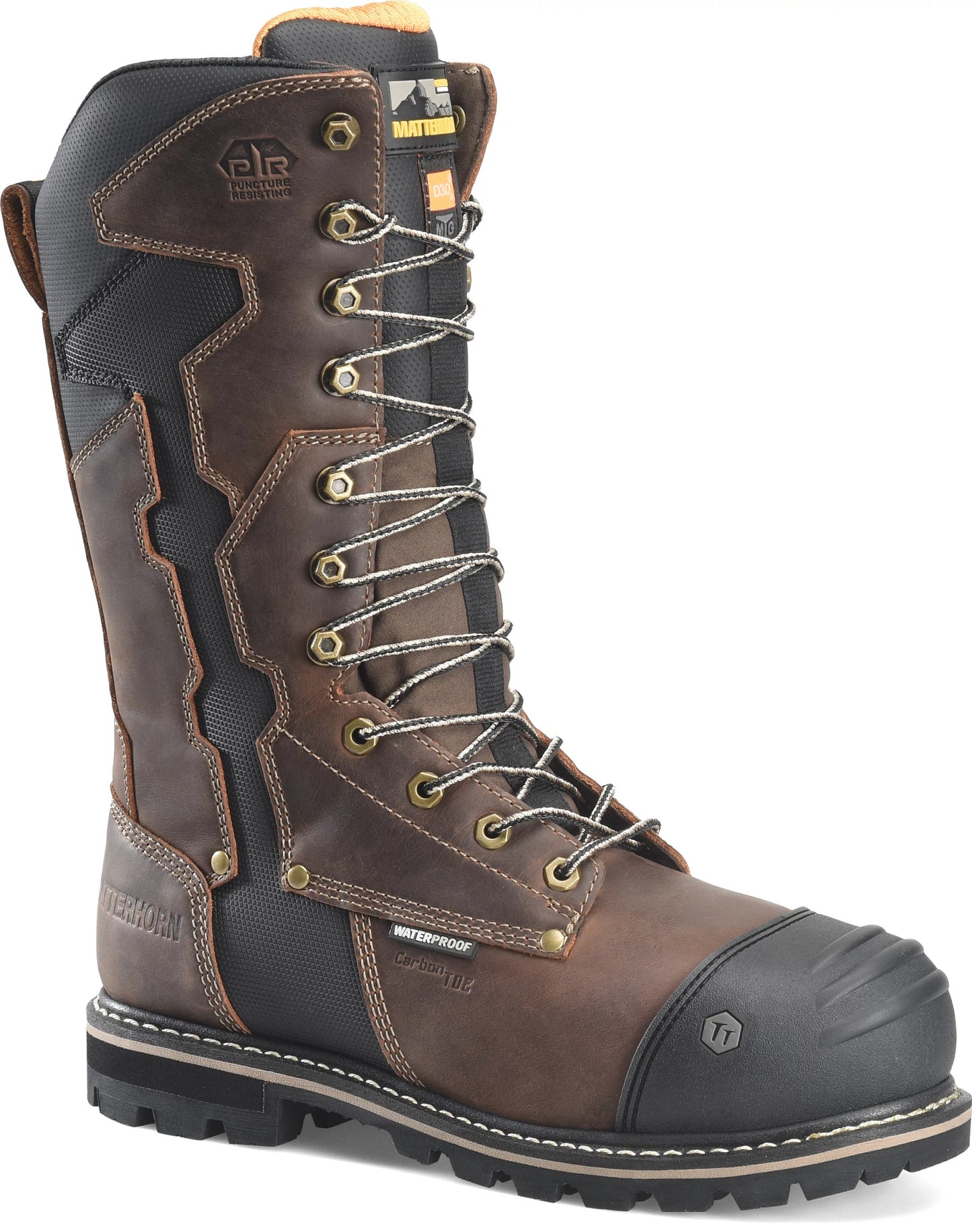 Carolina Boot Matterhorn I-Beam 12" Carbon Composite Toe Internal Met Guard Dark Brown