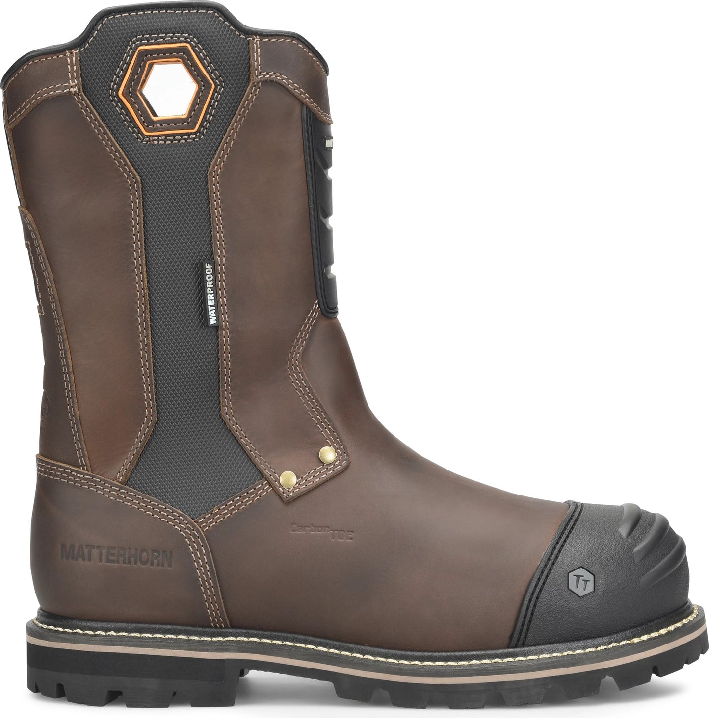 Carolina Boot Matterhorn I-Beam 10" Met Guard Carbon Composite Toe Waterproof Work Boot Dark Brown