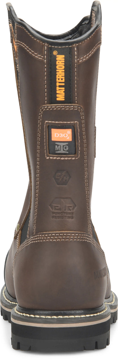 Carolina Boot Matterhorn I-Beam 10" Met Guard Carbon Composite Toe Waterproof Work Boot Dark Brown