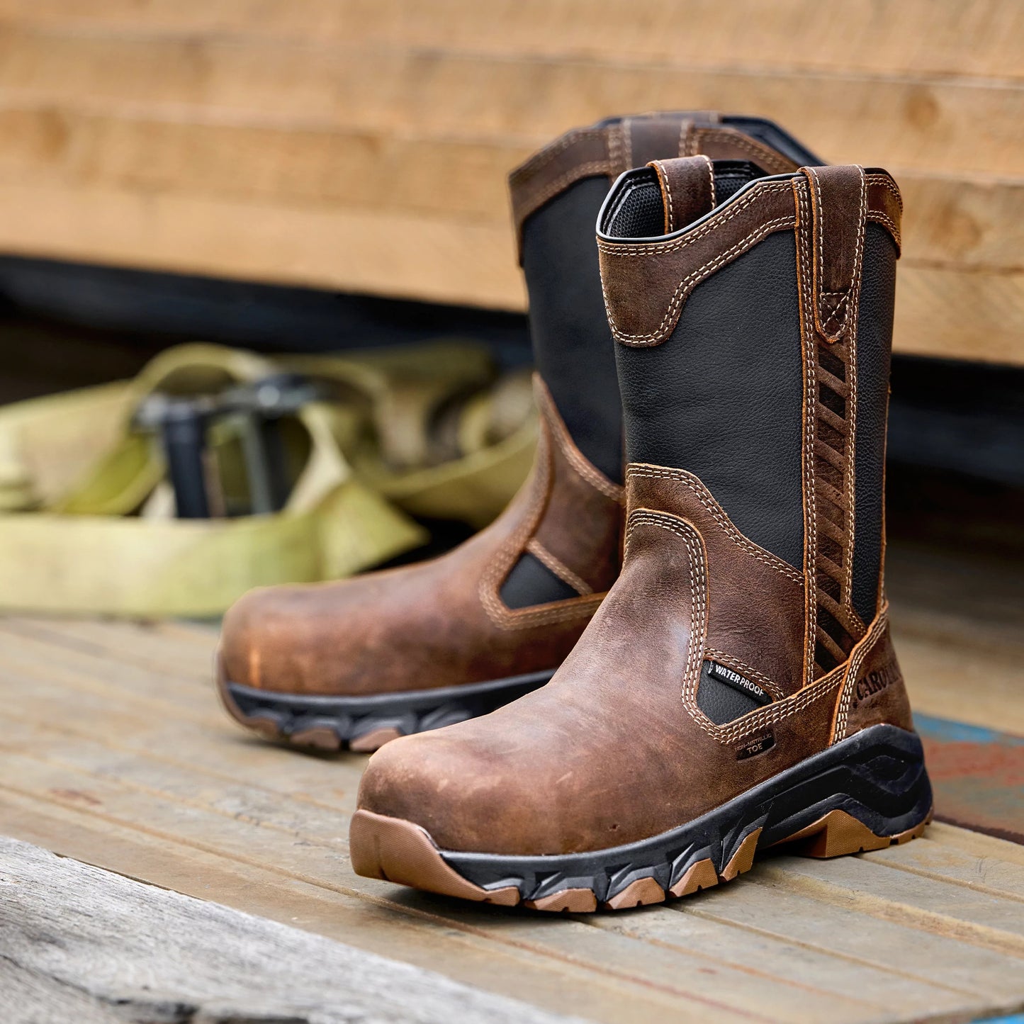 Carolina Boot Subframe 10" Comp Toe Ranch Wellington Dark Brown