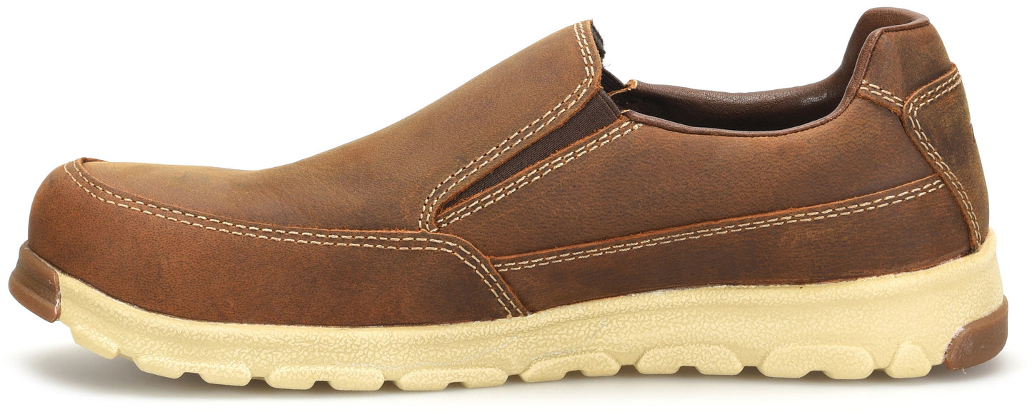 Carolina Boot S-117 Aluminum Toe Slip On Shoe Dark Brown