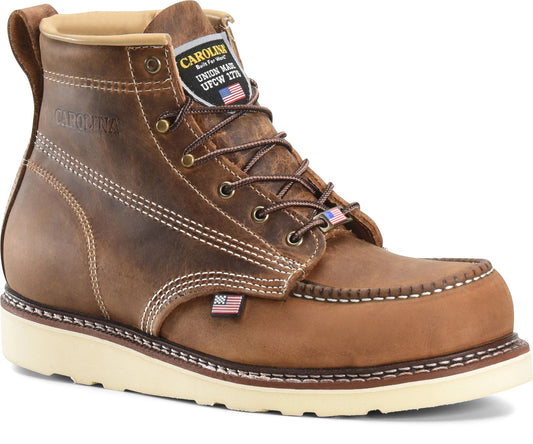 Carolina Boot Amp Usa 6" Soft Toe Work Boot Brown