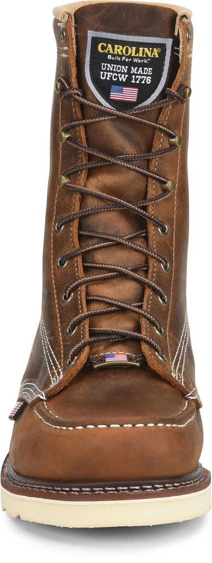 Carolina Boot Amp Usa 8" Moc Toe Work Boot Brown