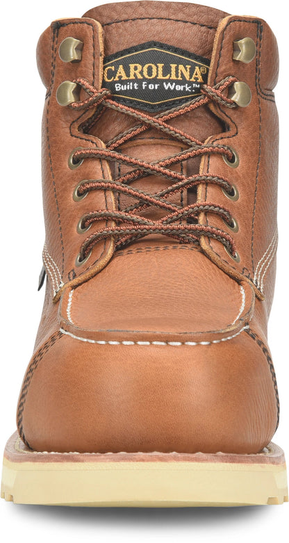 Carolina Boot Staple Gun 6" Carbon Comp Toe Wedge Work Boot Tan