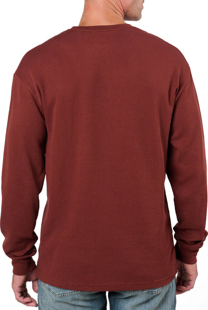 Carolina Boot Long Sleeve Waffle Henley Brown