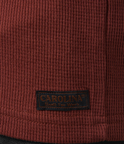 Carolina Boot Long Sleeve Waffle Henley Brown