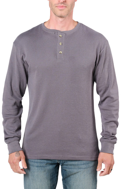 Carolina Boot Long Sleeve Waffle Henley Grey