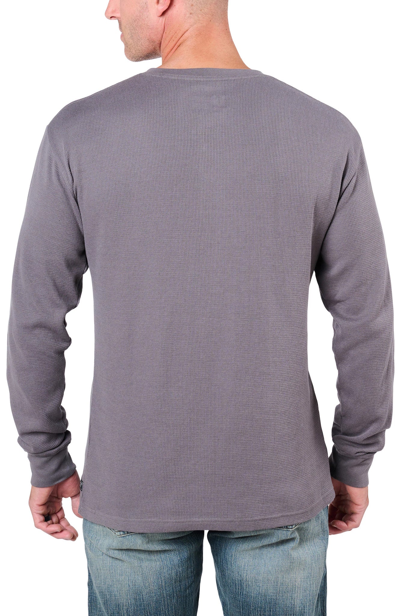 Carolina Boot Long Sleeve Waffle Henley Grey