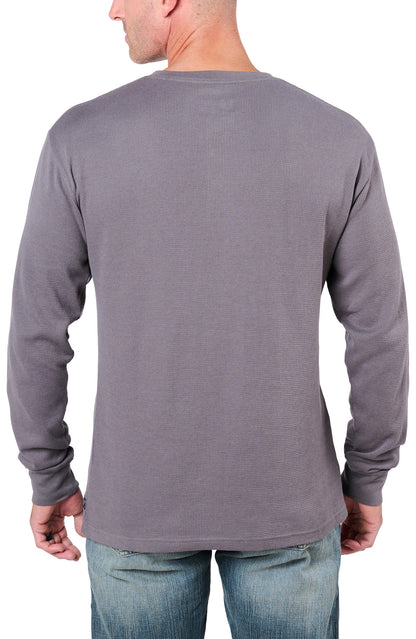 Carolina Boot Long Sleeve Waffle Henley Grey