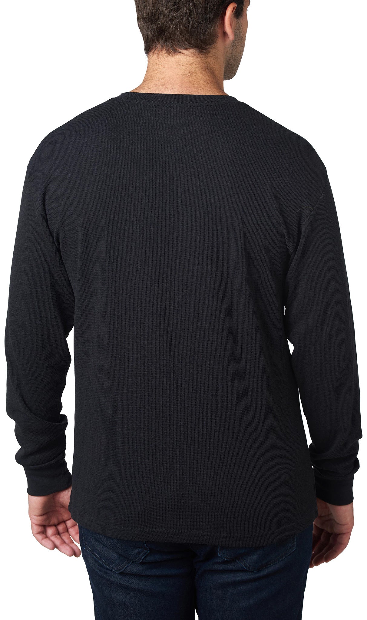 Carolina Boot Long Sleeve Waffle Henley Black