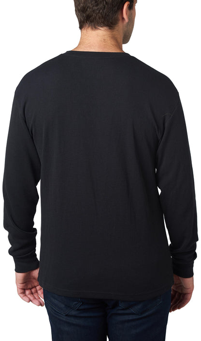 Carolina Boot Long Sleeve Waffle Henley Black