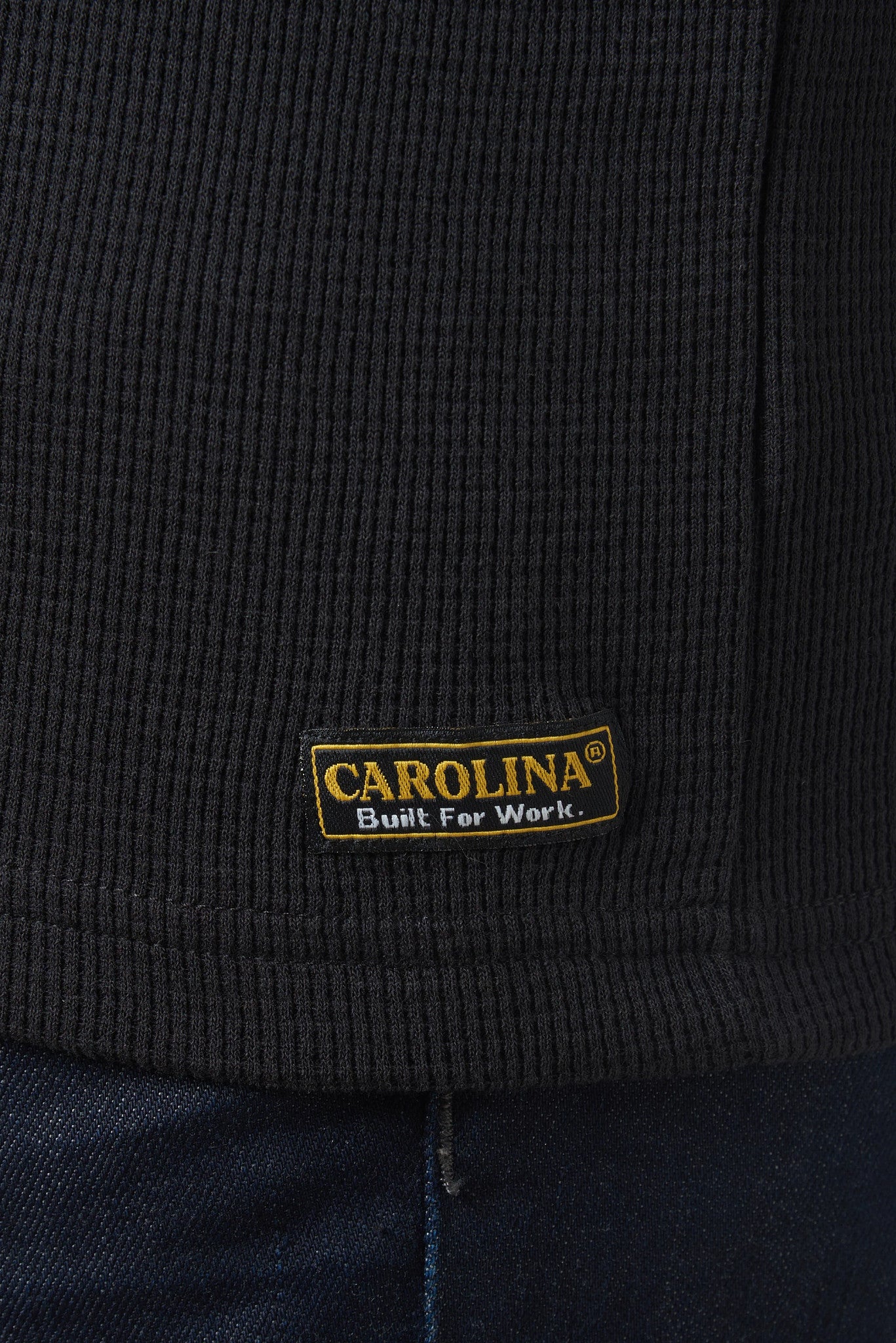 Carolina Boot Long Sleeve Waffle Henley Black