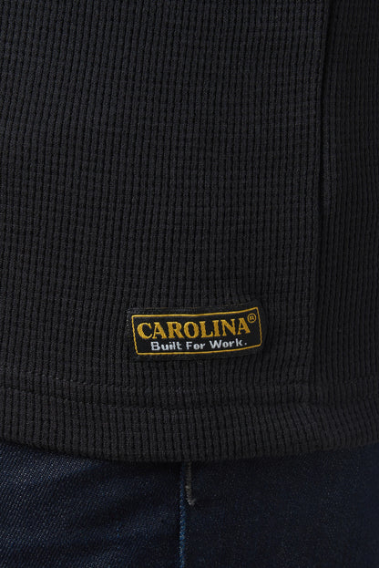 Carolina Boot Long Sleeve Waffle Henley Black