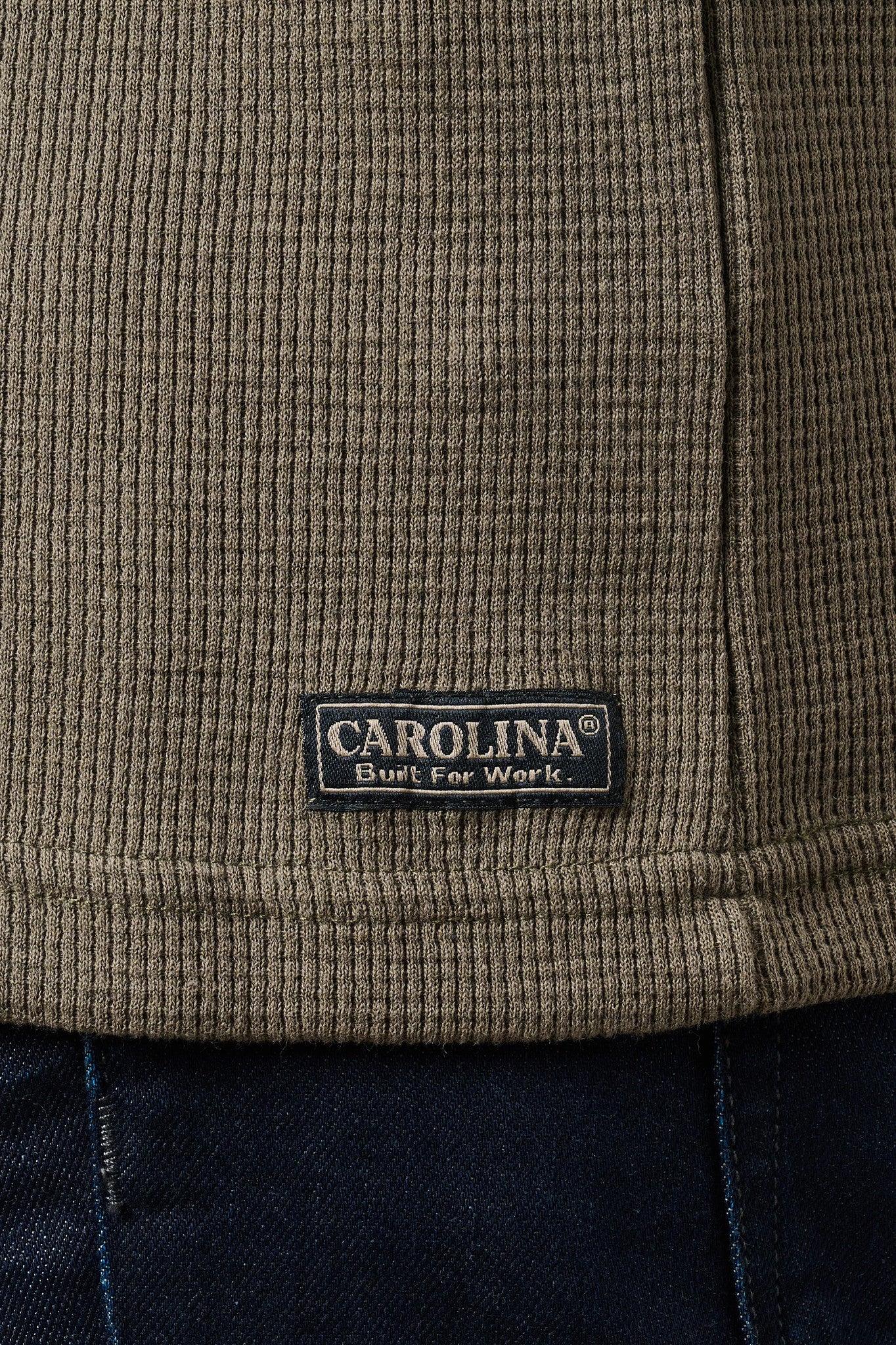 Carolina Boot Long Sleeve Waffle Henley Olive