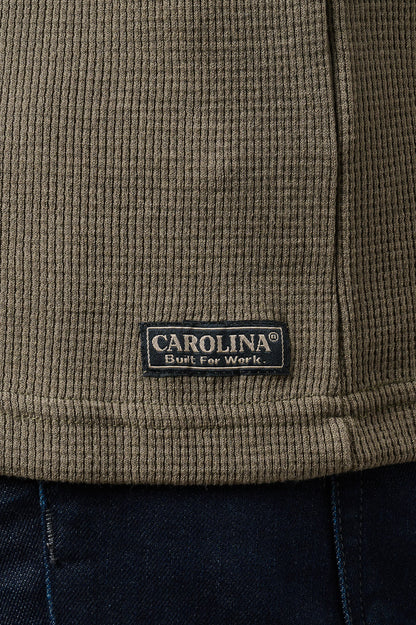 Carolina Boot Long Sleeve Waffle Henley Olive
