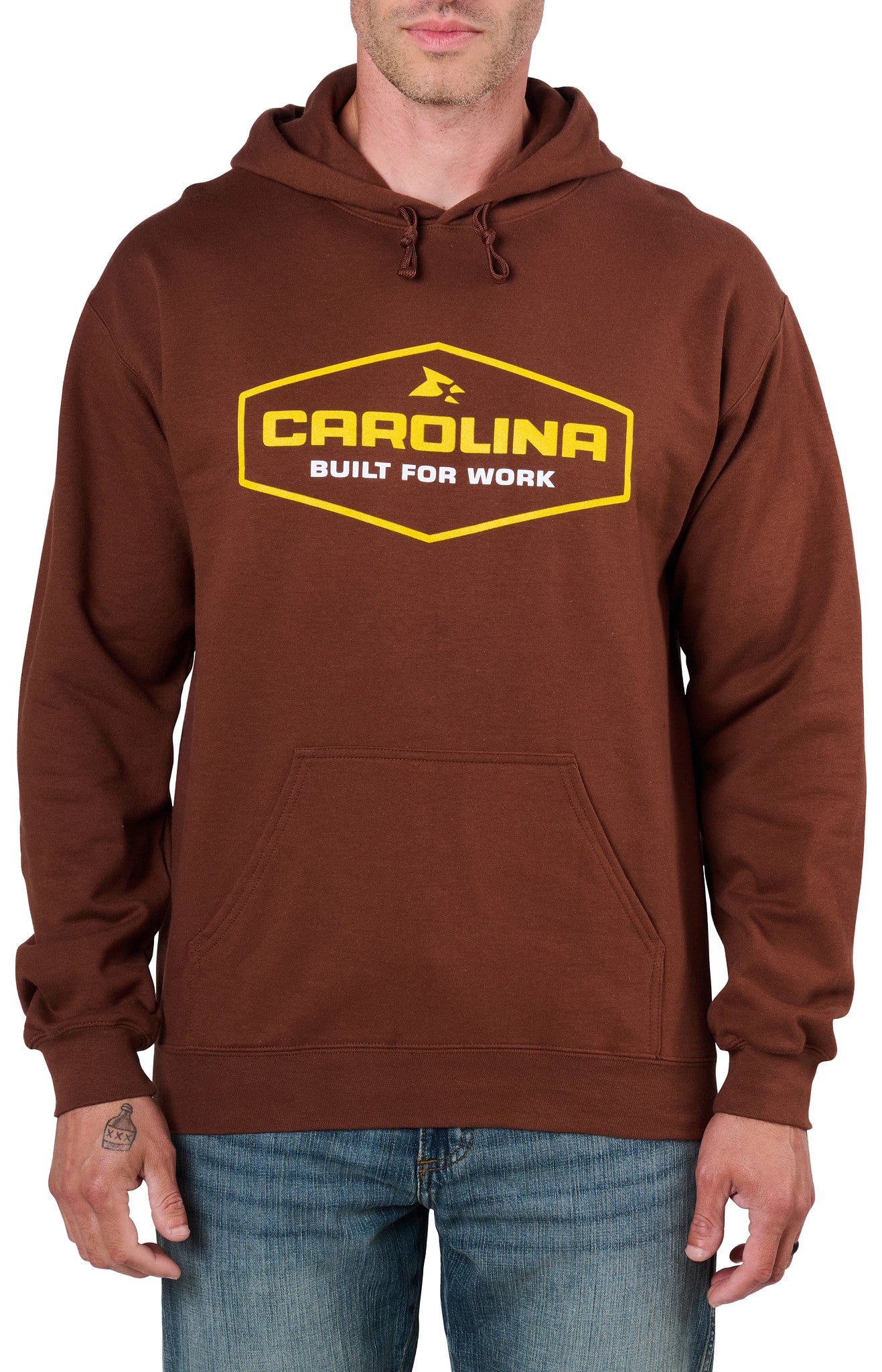 Carolina Boot Nobody Cares, Work Harder Hoodie Brown