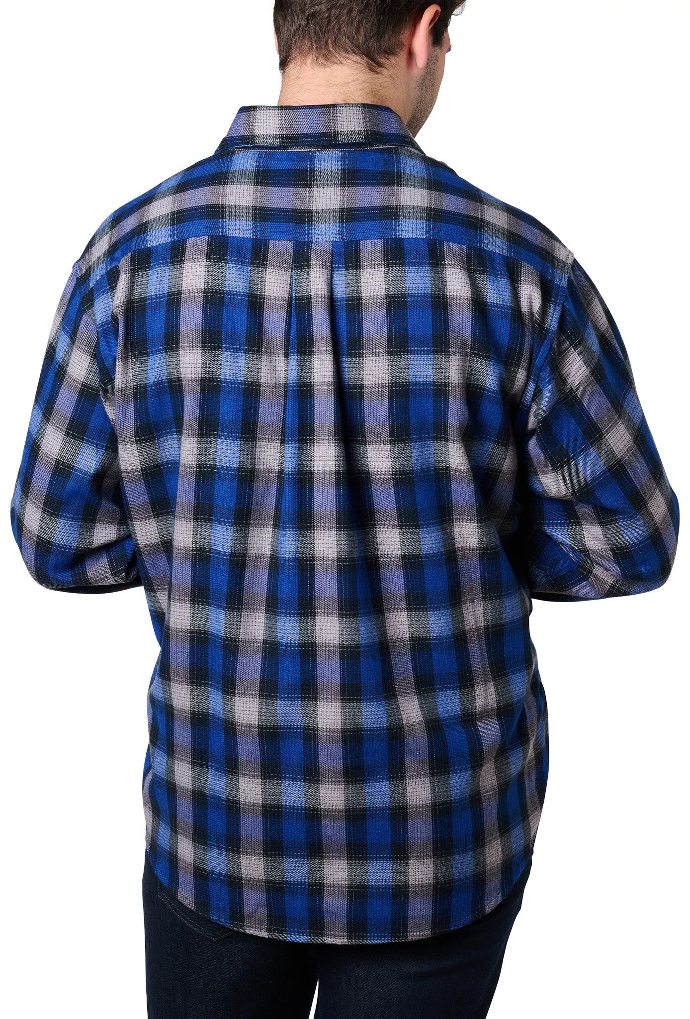 Carolina Boot Woven Flannel Shirt Navy Blue