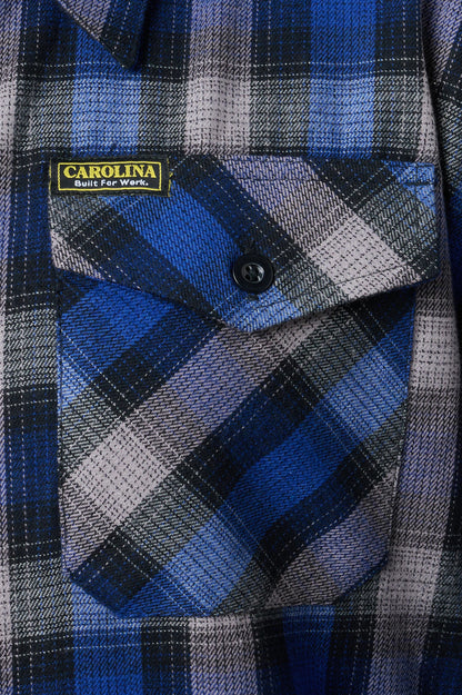 Carolina Boot Woven Flannel Shirt Navy Blue