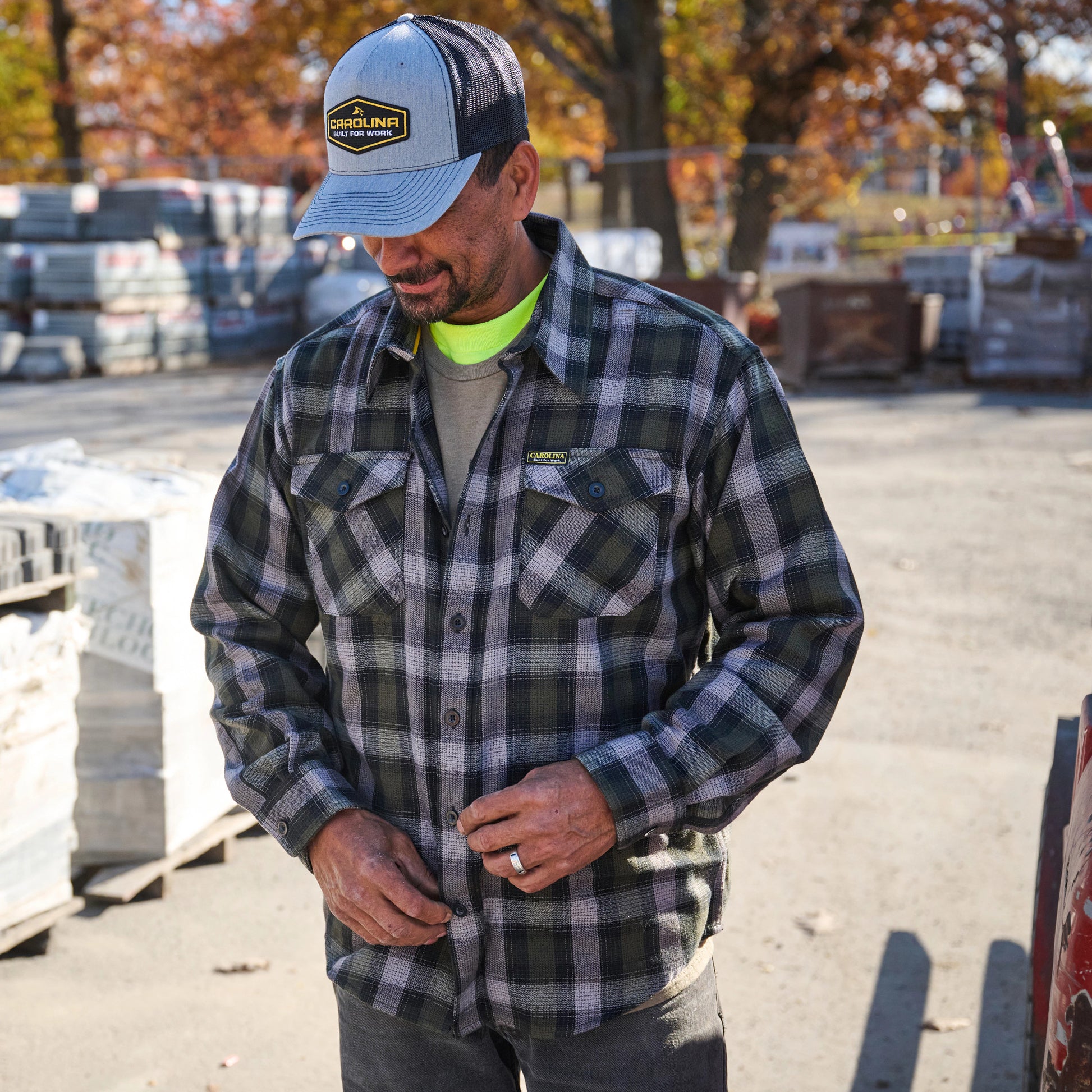 Carolina Boot Woven Flannel Shirt Olive