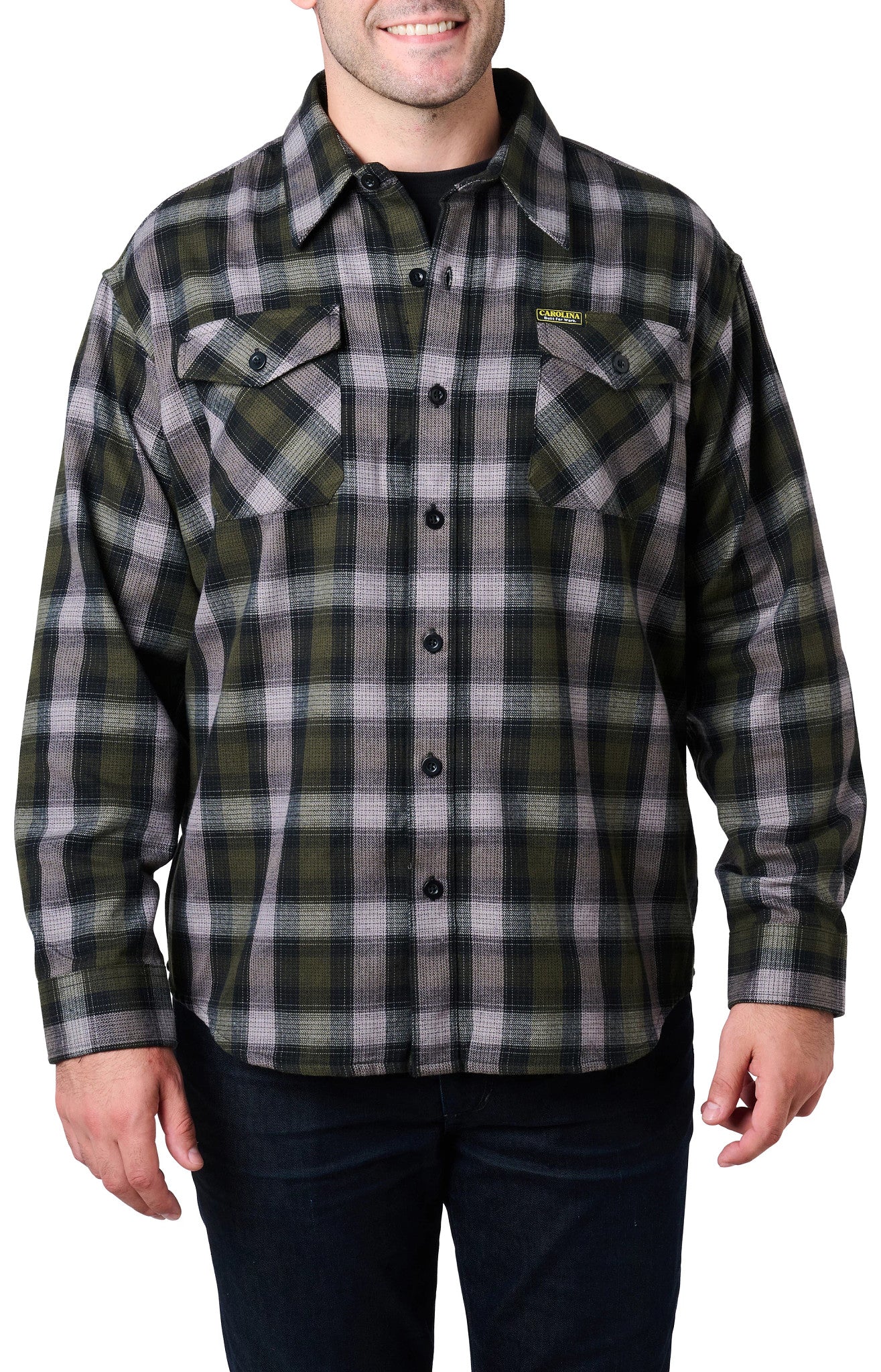 Carolina Boot Woven Flannel Shirt Olive