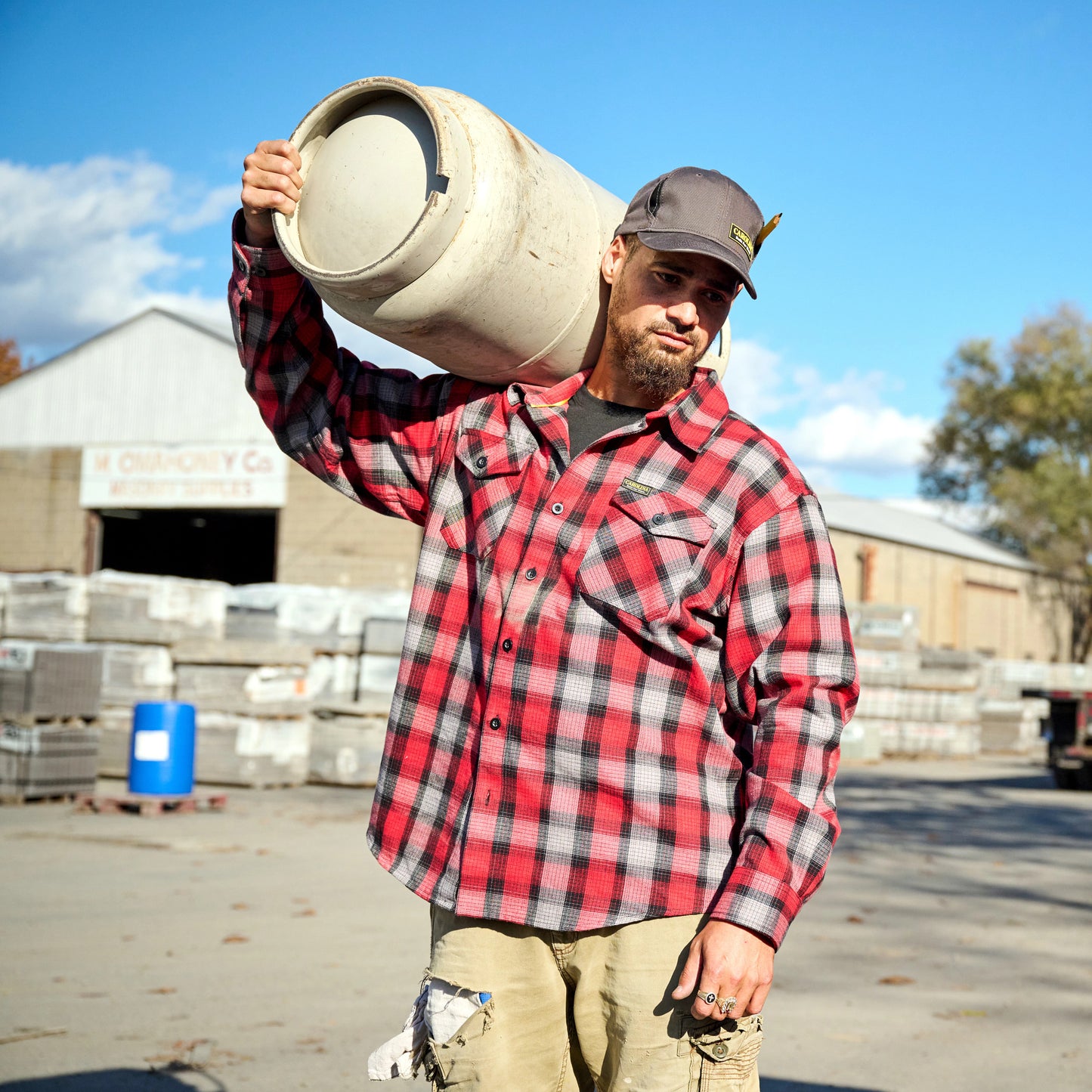 Carolina Boot Woven Flannel Shirt Red