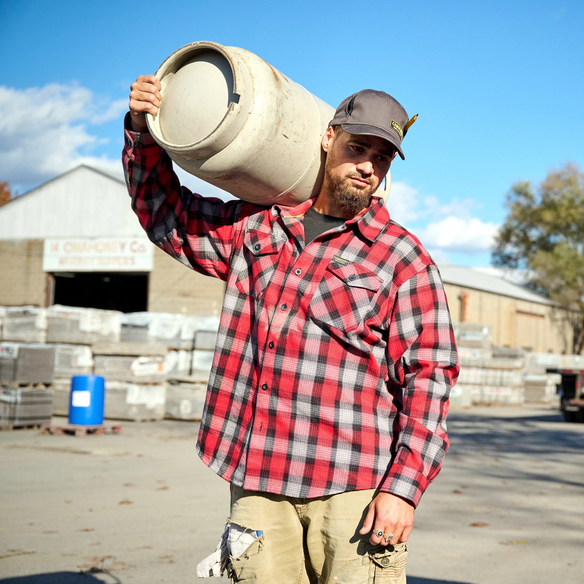 Carolina Boot Woven Flannel Shirt Red