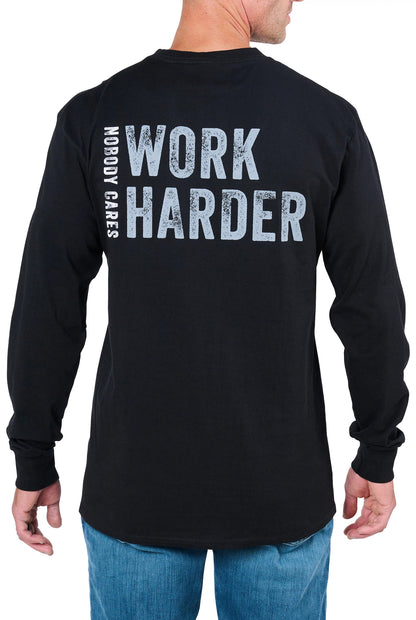 Carolina Boot Work Harder Long Sleeve T-Shirt Black