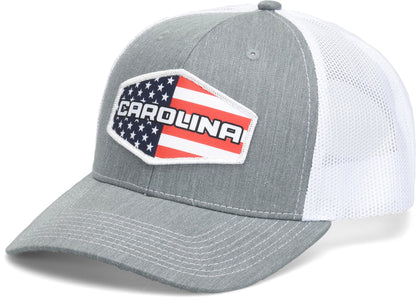 Carolina Boot American Flag Trucker Hat Grey