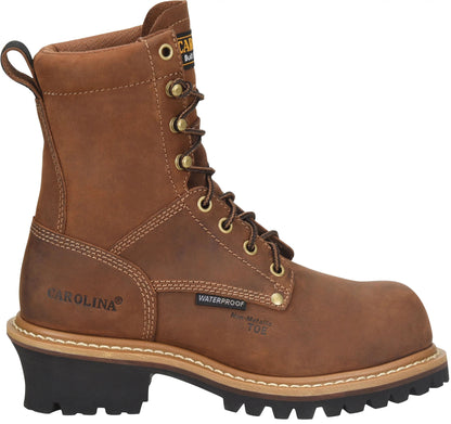 Carolina Boot Women’s Elm 8” Waterproof Comp Toe Logger Dark Brown